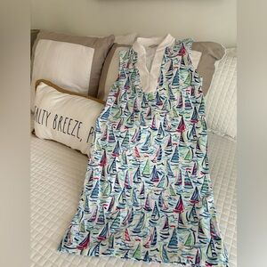 Talbots Multicolor Sailboat Patterned Dress